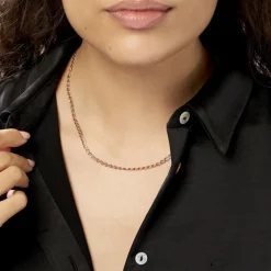 Collier Capucin Or Rose Maille Marine Plate