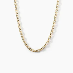 Collier Carlo Or Bicolore Maille Marine Ronde