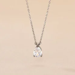 Collier Carolyn Argent Blanc Oxyde De Zirconium