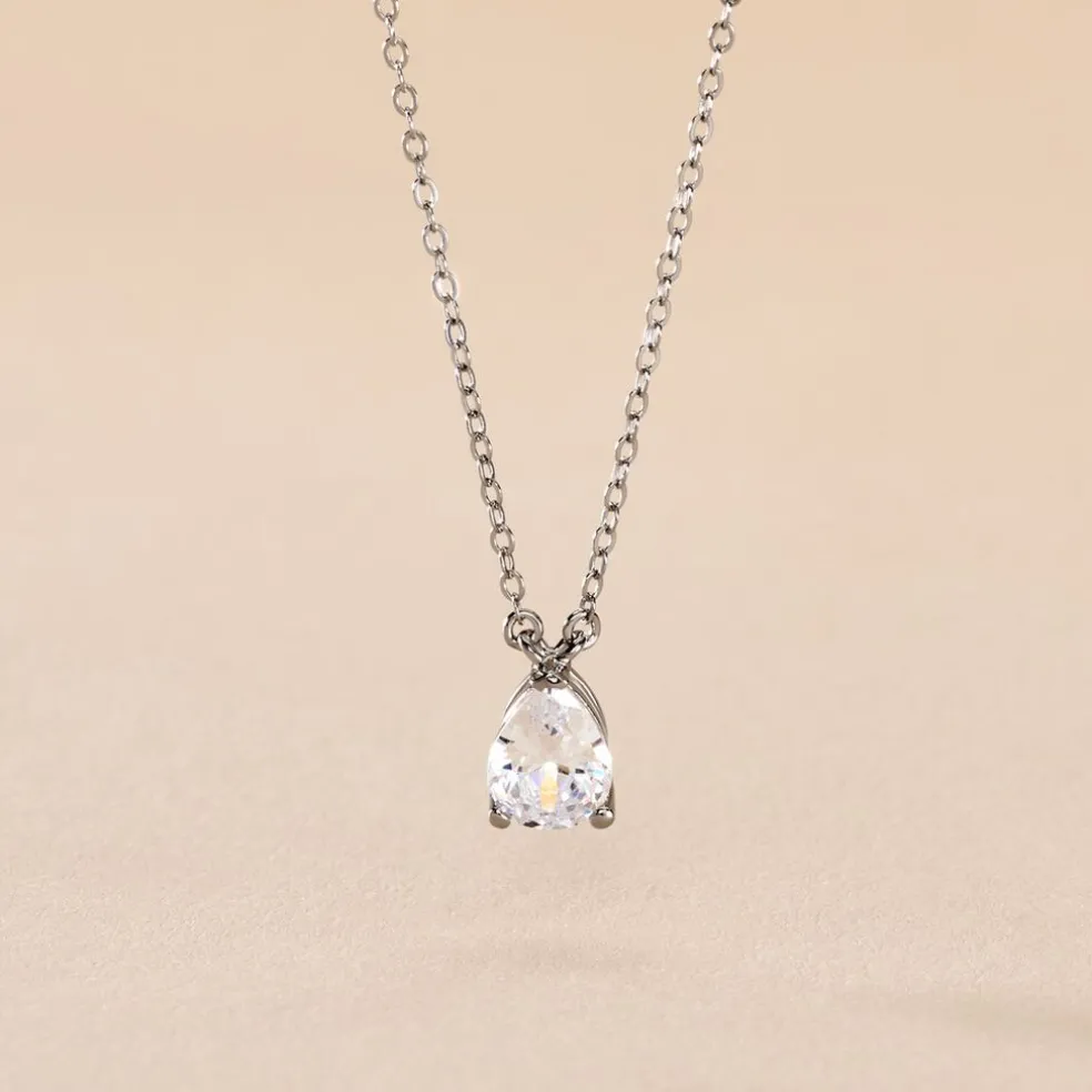 Collier Carolyn Argent Blanc Oxyde De Zirconium