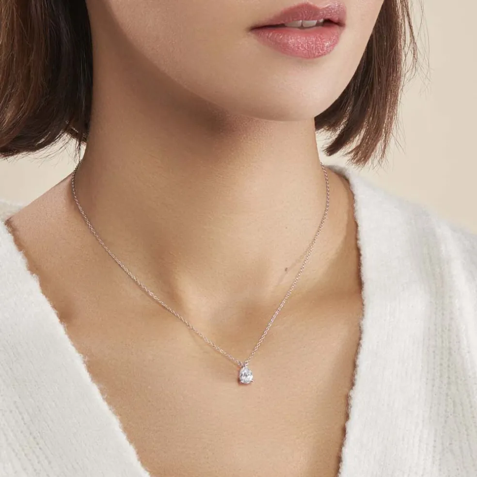 Collier Carolyn Argent Blanc Oxyde De Zirconium