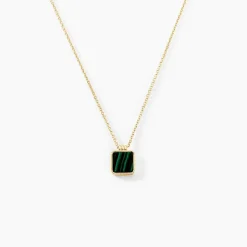 Collier Caron Or Jaune Malachite