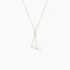 Collier Carrine 2 Fils Or Jaune Perle De Culture