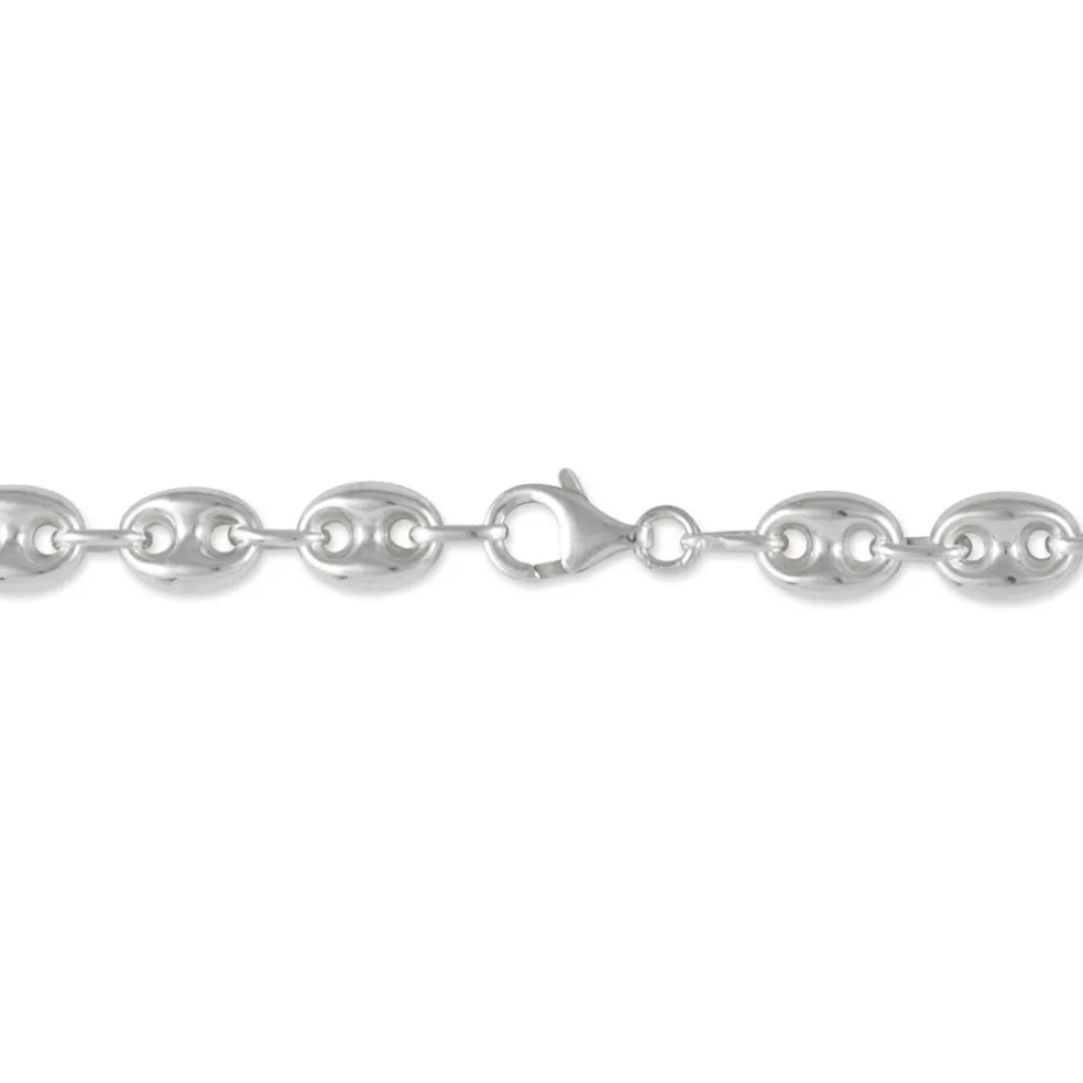 Collier Carrus Maille Grain De Cafe Argent Blanc