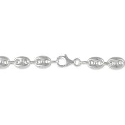 Collier Carrus Maille Grain De Cafe Argent Blanc