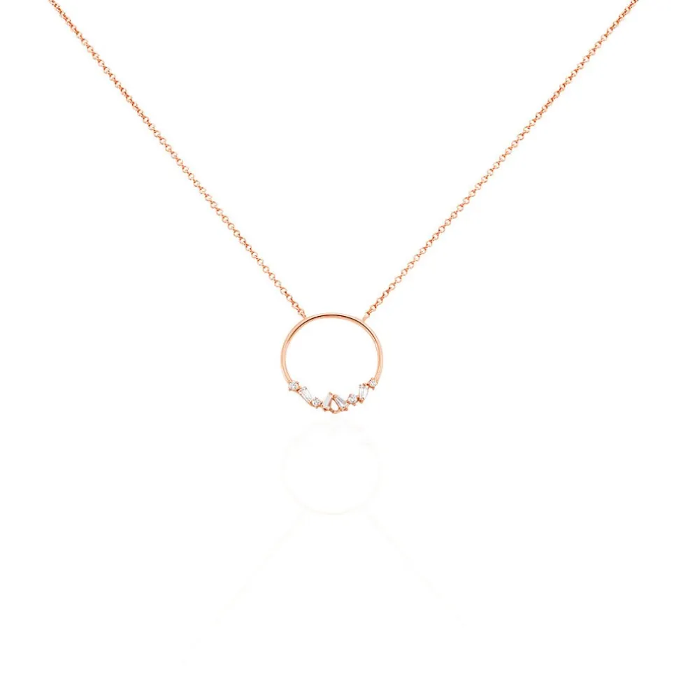 Collier Celene Argent Rose Oxyde De Zirconium