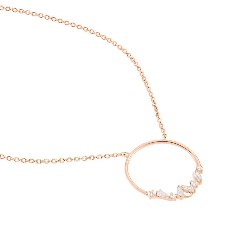Collier Celene Argent Rose Oxyde De Zirconium