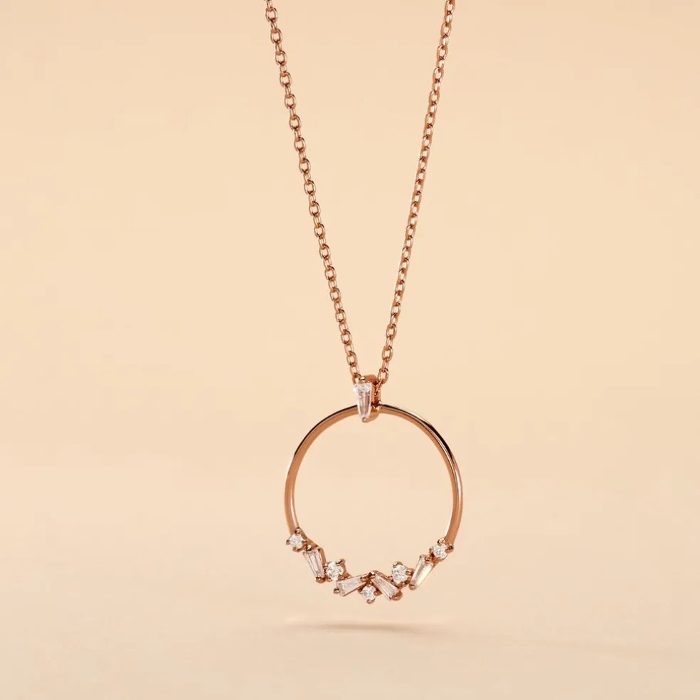Collier Celene Argent Rose Oxyde De Zirconium