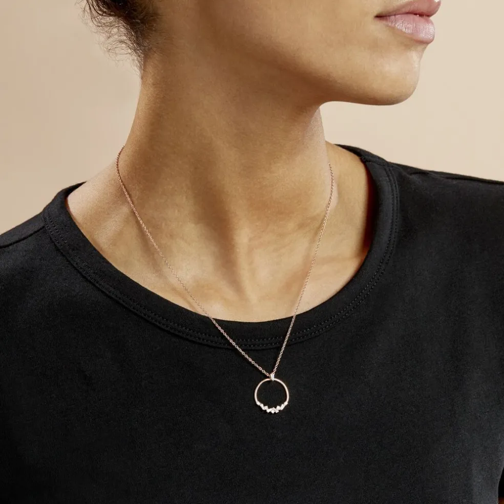 Collier Celene Argent Rose Oxyde De Zirconium