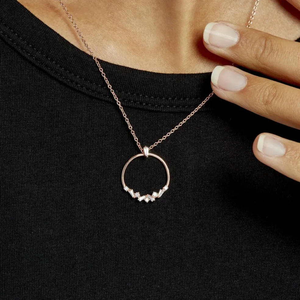 Collier Celene Argent Rose Oxyde De Zirconium