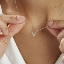 Collier Celene Or Blanc