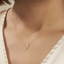 Collier Celene Or Jaune Oxyde De Zirconium