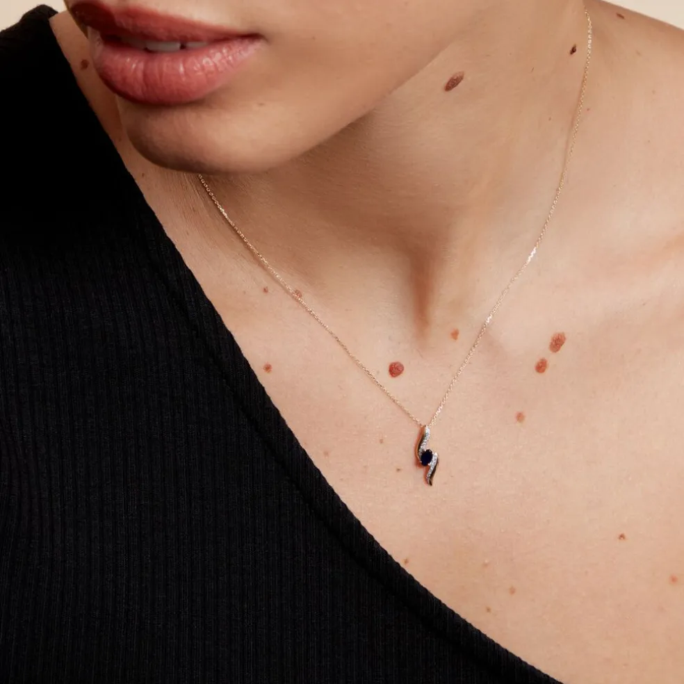 Collier Celestine Or Jaune Saphir Et Diamant