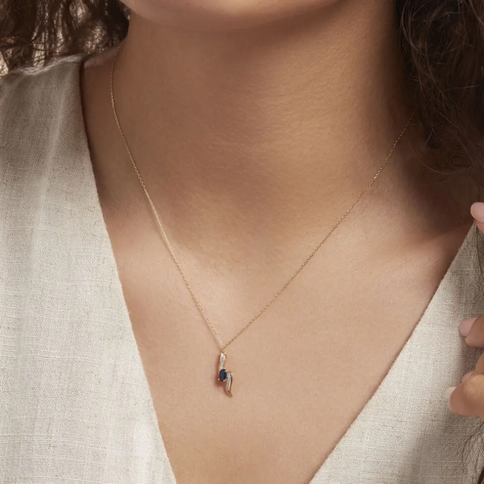 Collier Celestine Or Jaune Saphir Et Diamant