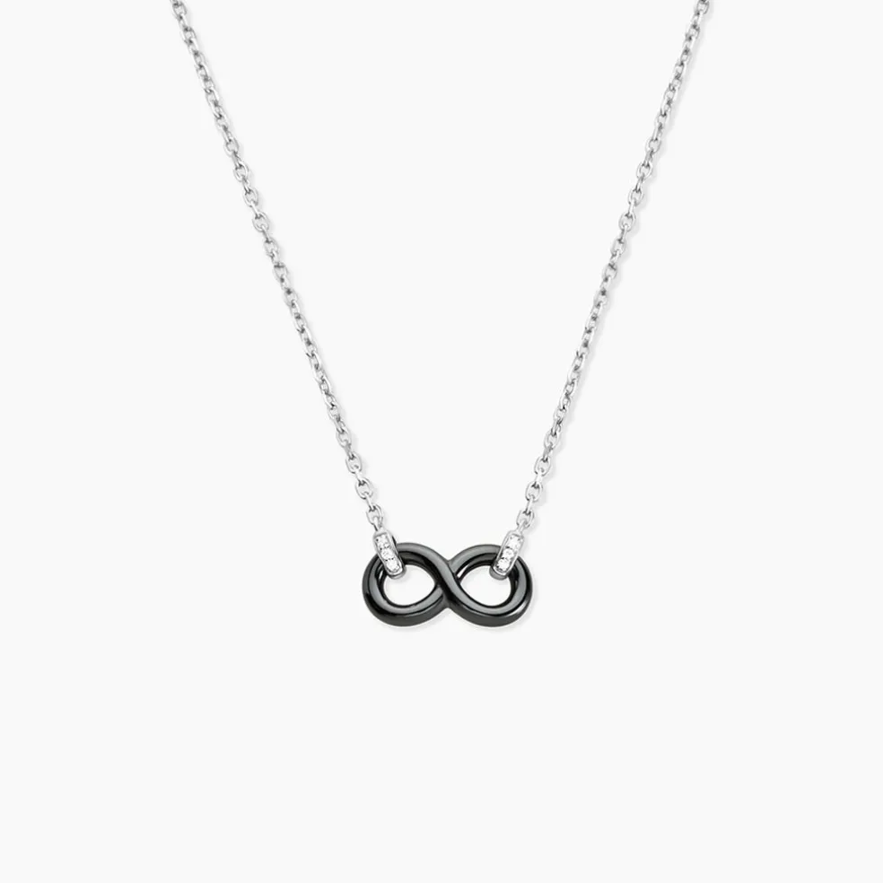 Collier Celinia Argent Blanc Céramique Et Oxyde De Zirconium