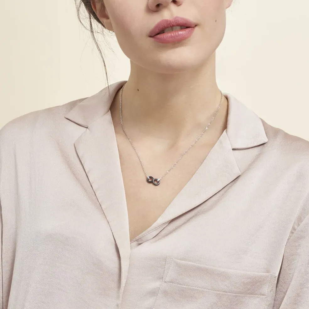 Collier Celinia Argent Blanc Céramique Et Oxyde De Zirconium