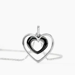 Collier Ceramik Design Argent Blanc Céramique Et Oxyde De Zirconium