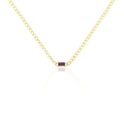 Collier Chain Or Jaune Améthyste