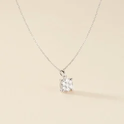 Collier Charlene Or Blanc Diamant Synthetique
