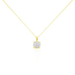 Collier Charlene Or Jaune Diamant Synthetique