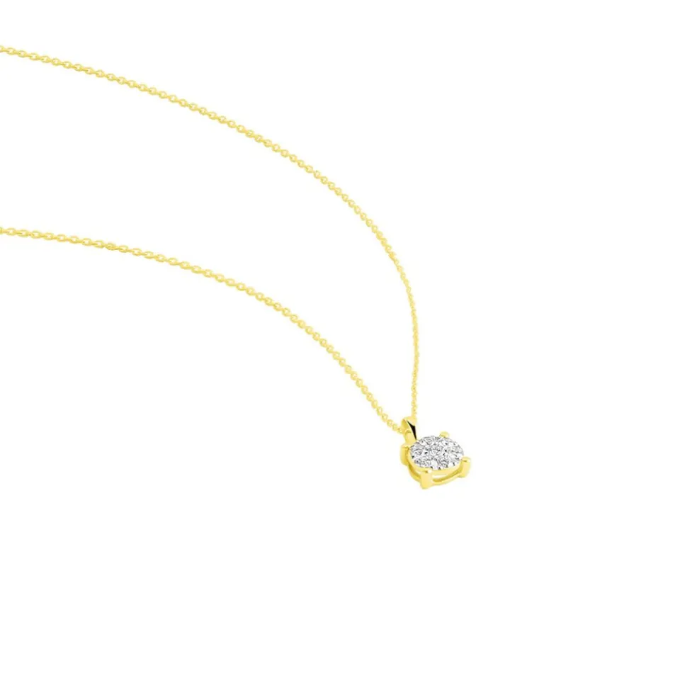 Collier Charlene Or Jaune Diamant Synthetique