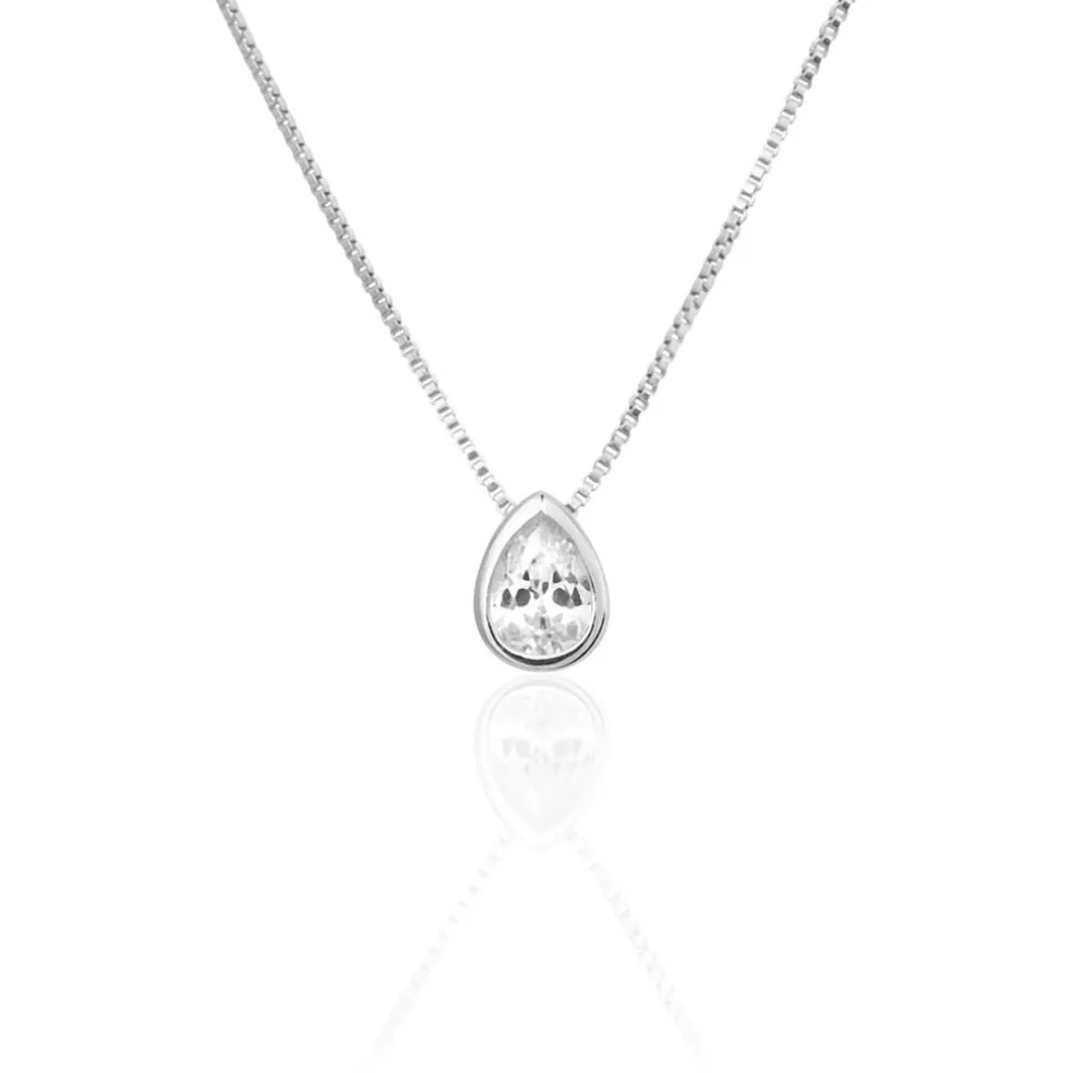 Collier Cherice Argent Blanc Oxyde De Zirconium