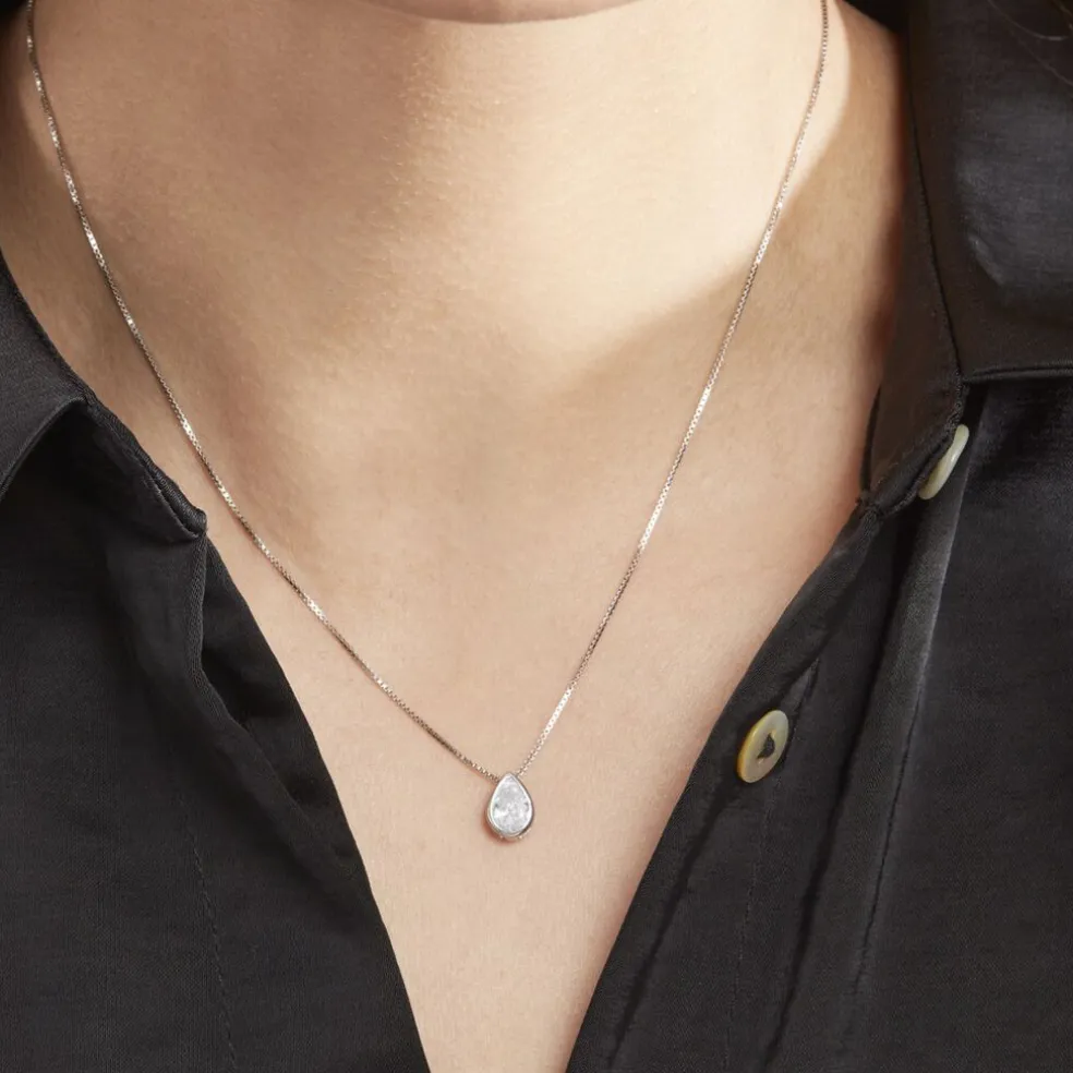 Collier Cherice Argent Blanc Oxyde De Zirconium