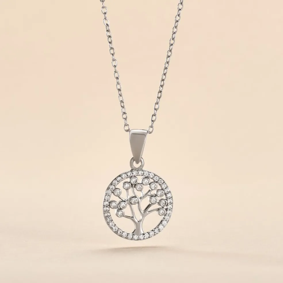 Collier Chimere Argent Blanc Oxyde De Zirconium