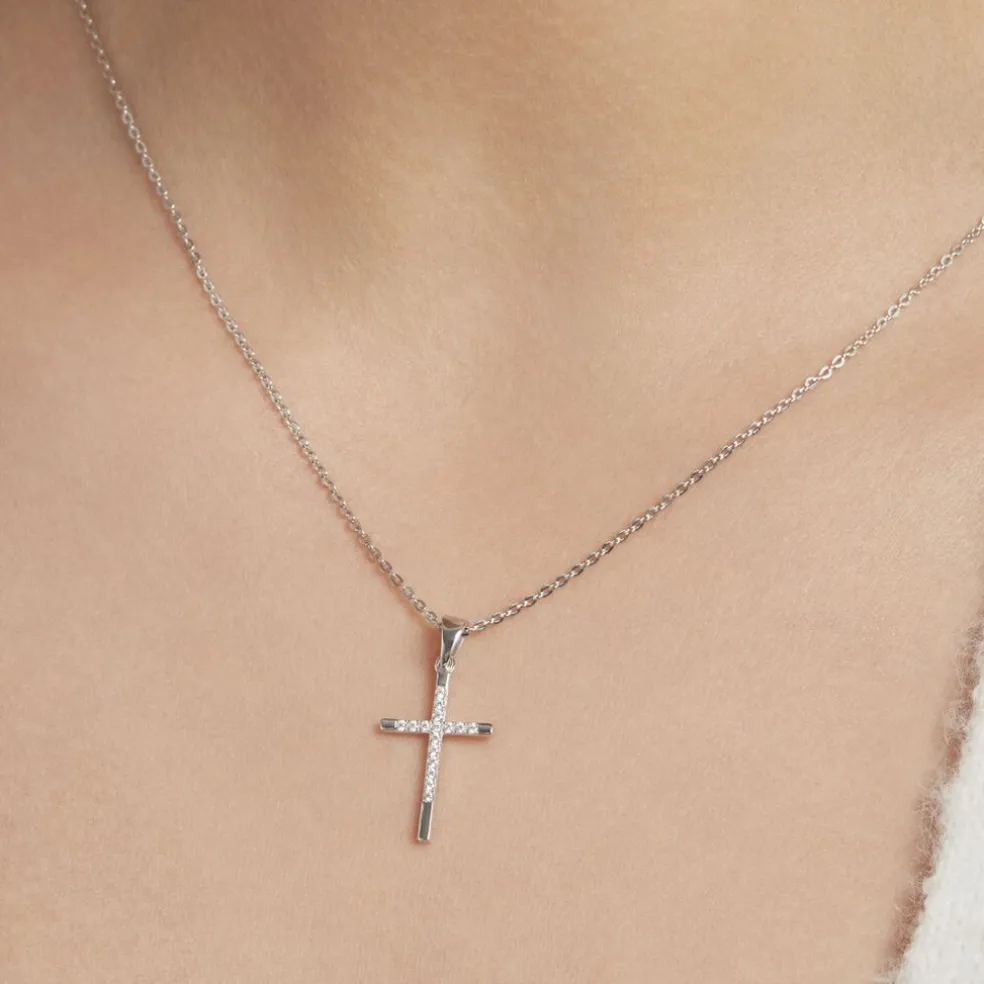 Collier Chirsta Argent Blanc Oxyde De Zirconium