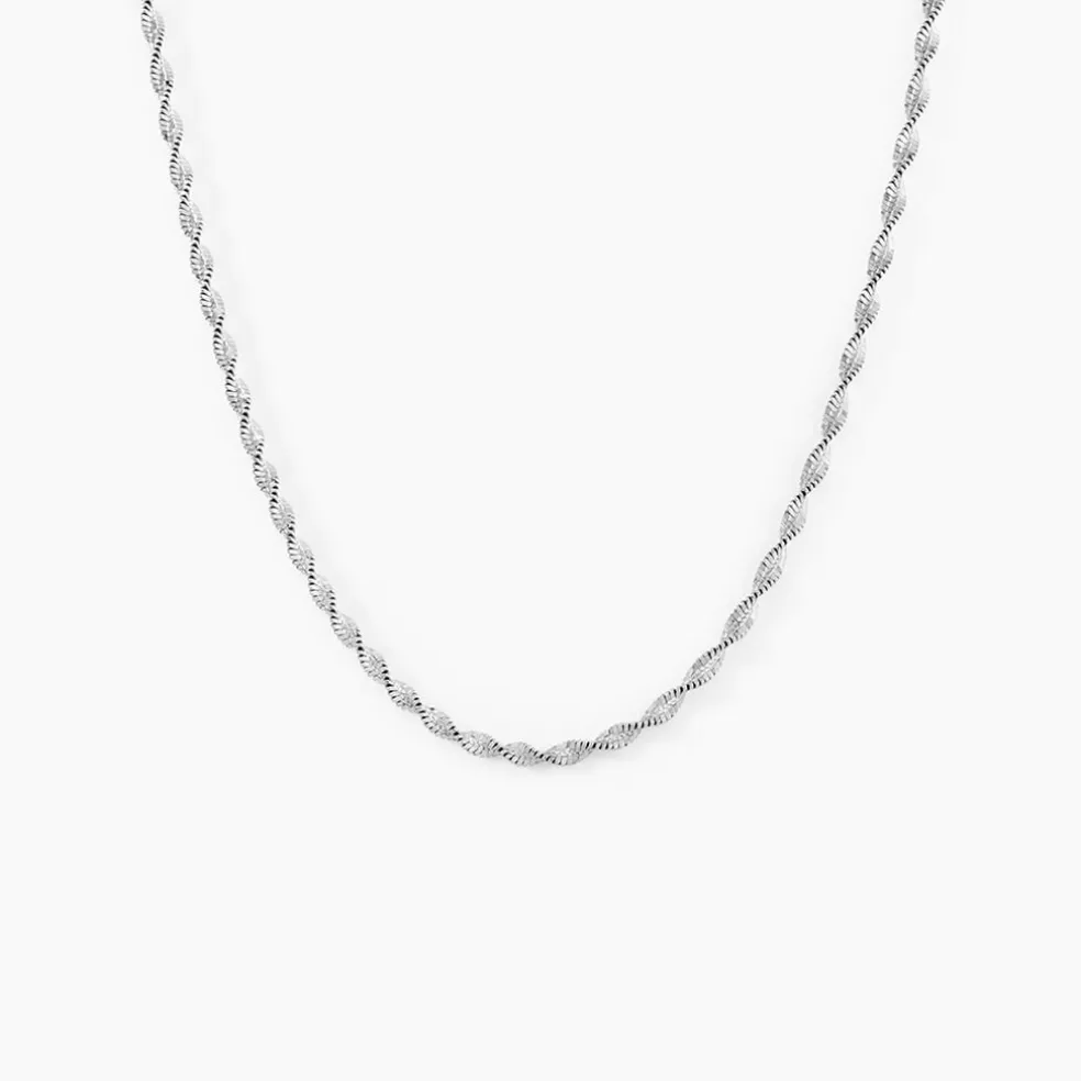 Collier Ciana Torsade Diamante Argent Blanc