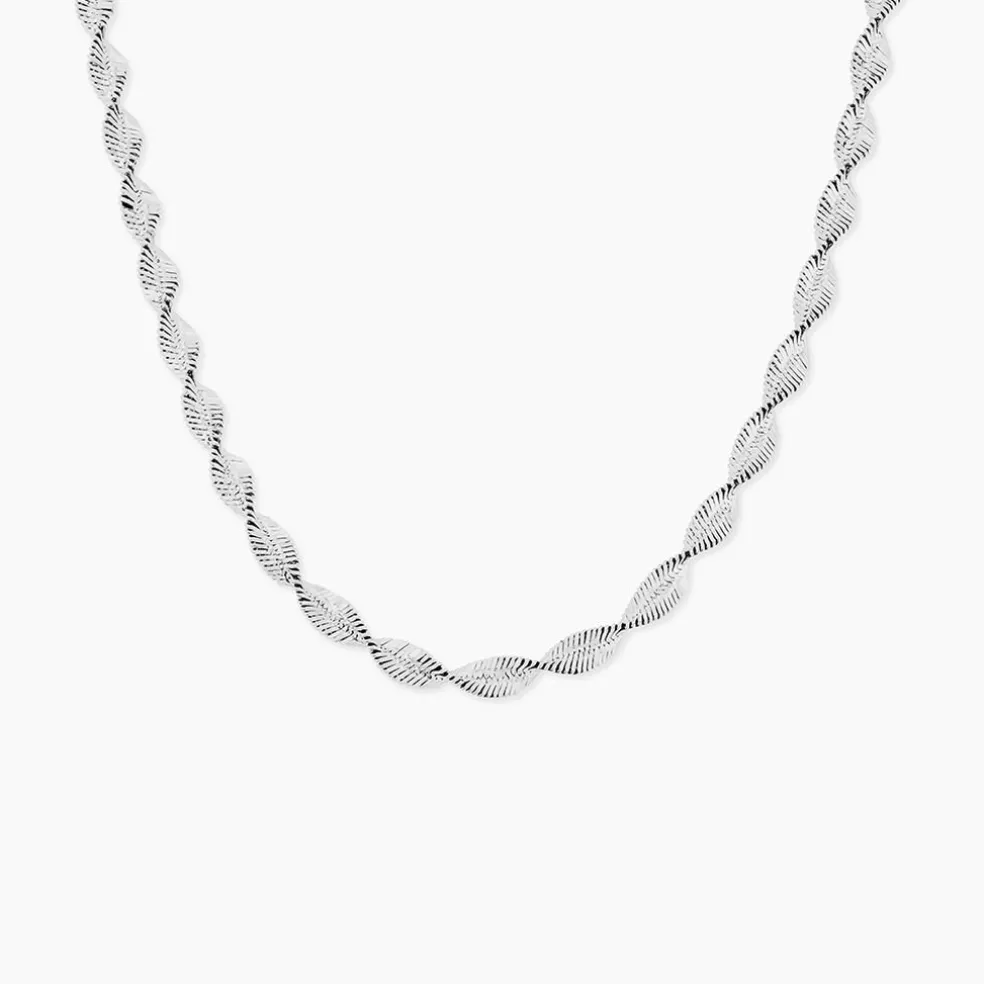 Collier Ciana Torsade Diamante Argent Blanc