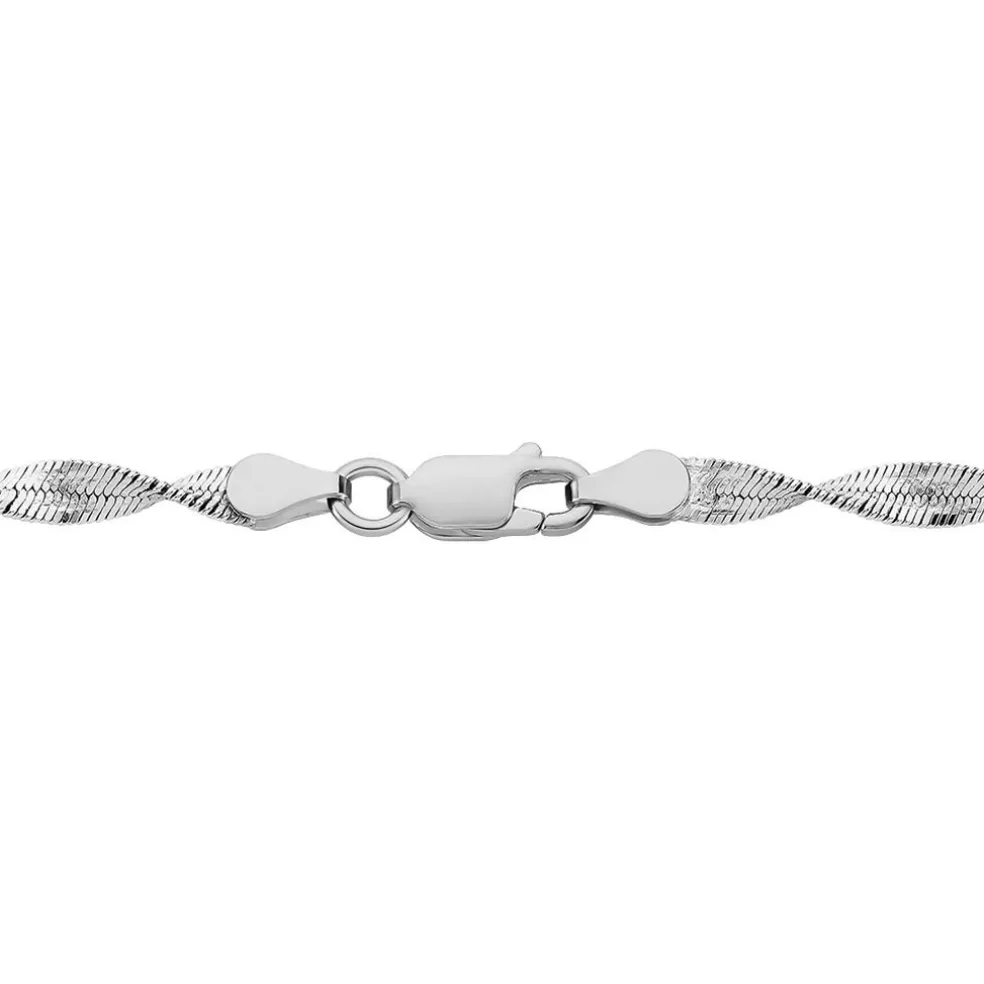 Collier Ciana Torsade Diamante Argent Blanc