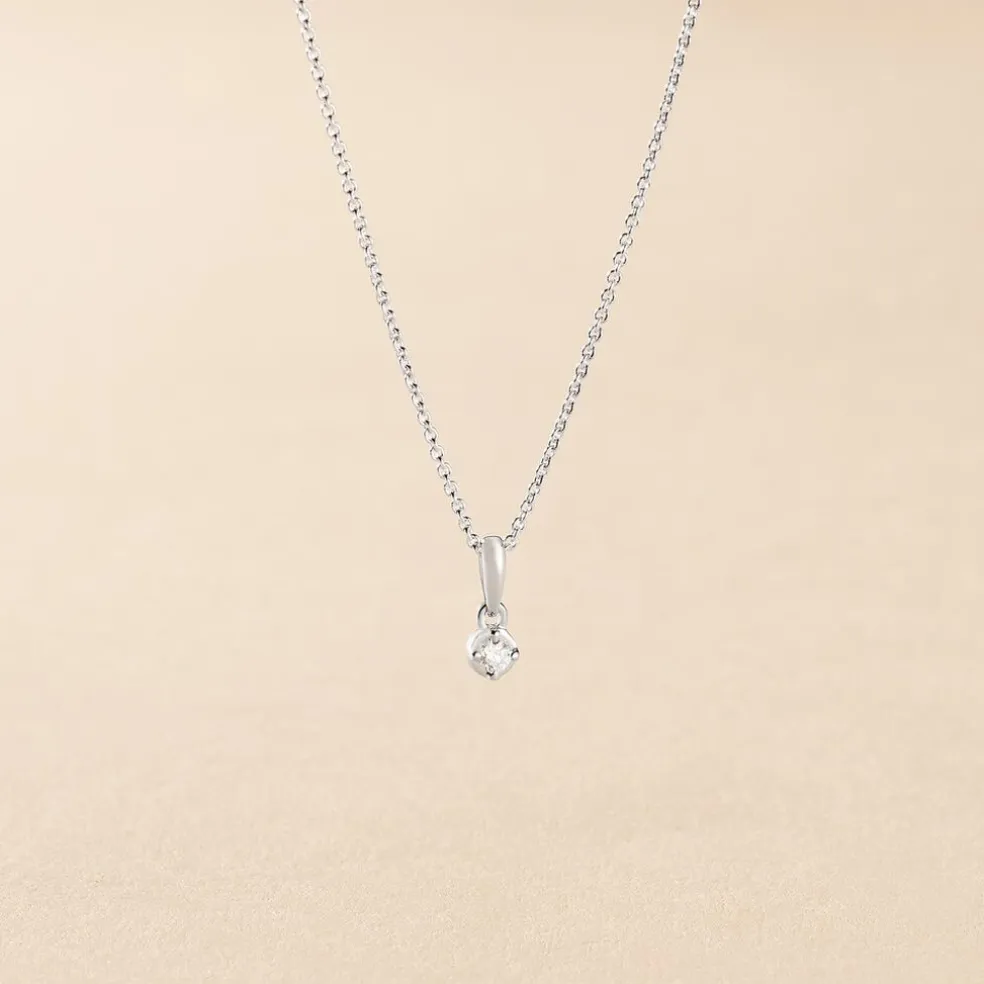 Collier Cicelie Or Blanc Diamant