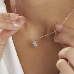 Collier Cindy Or Blanc Topaze Oxyde De Zirconium