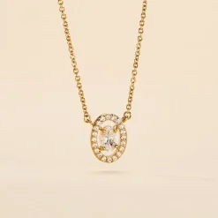 Collier Classical Plaqué Or Jaune Oxyde De Zirconium