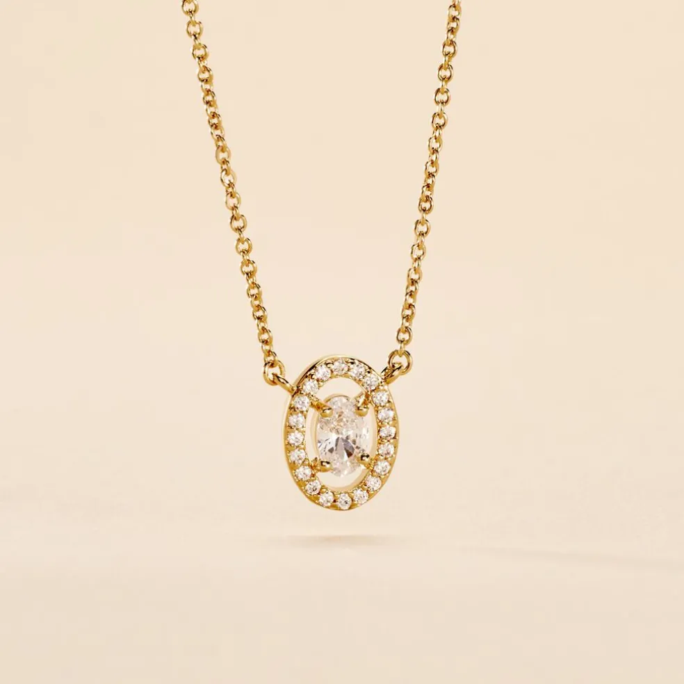 Collier Classical Plaqué Or Jaune Oxyde De Zirconium