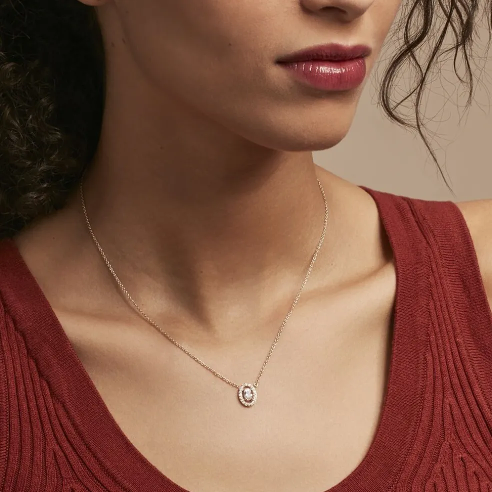 Collier Classical Plaqué Or Jaune Oxyde De Zirconium