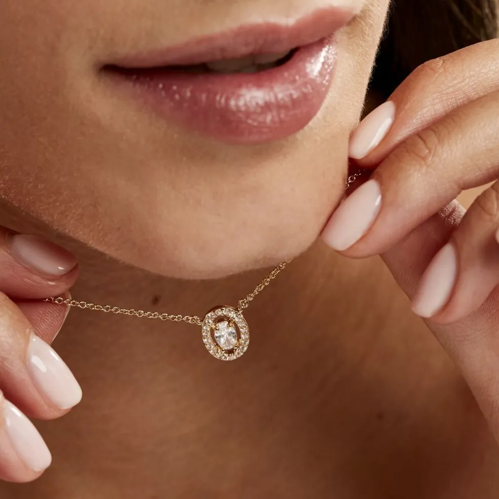 Collier Classical Plaqué Or Jaune Oxyde De Zirconium