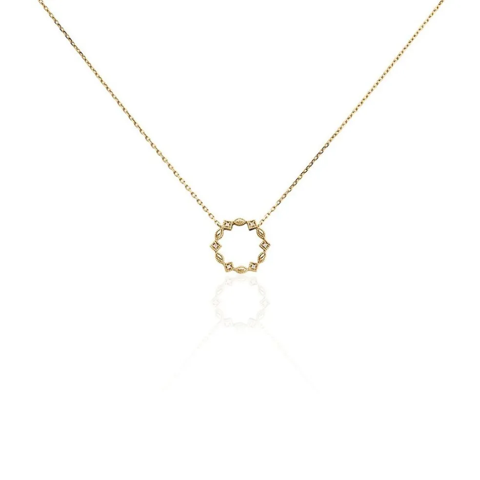 Collier éclat Perlé Plaqué Or Oxyde De Zirconium