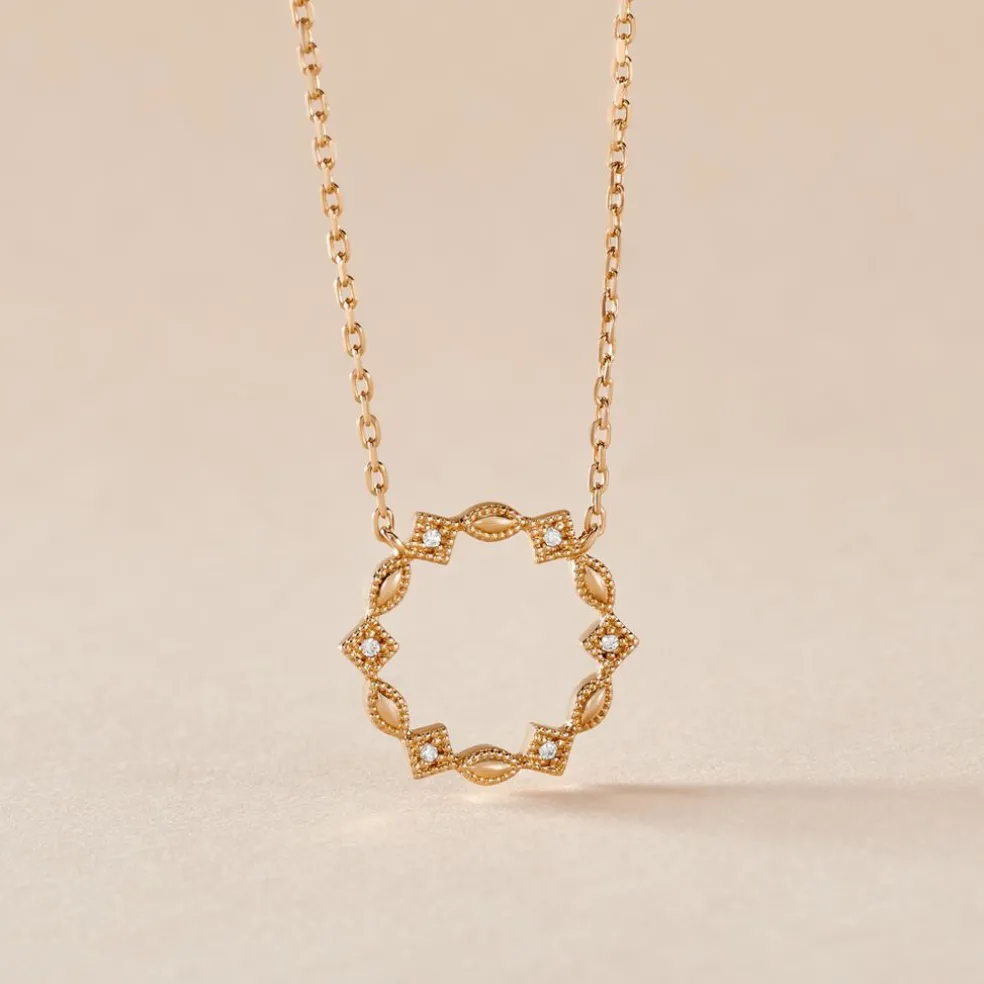 Collier éclat Perlé Plaqué Or Oxyde De Zirconium