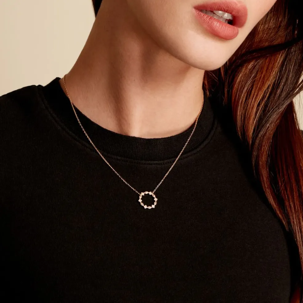 Collier éclat Perlé Plaqué Or Oxyde De Zirconium