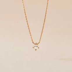 Collier éclat Perlé Plaqué Or Oxyde De Zirconium