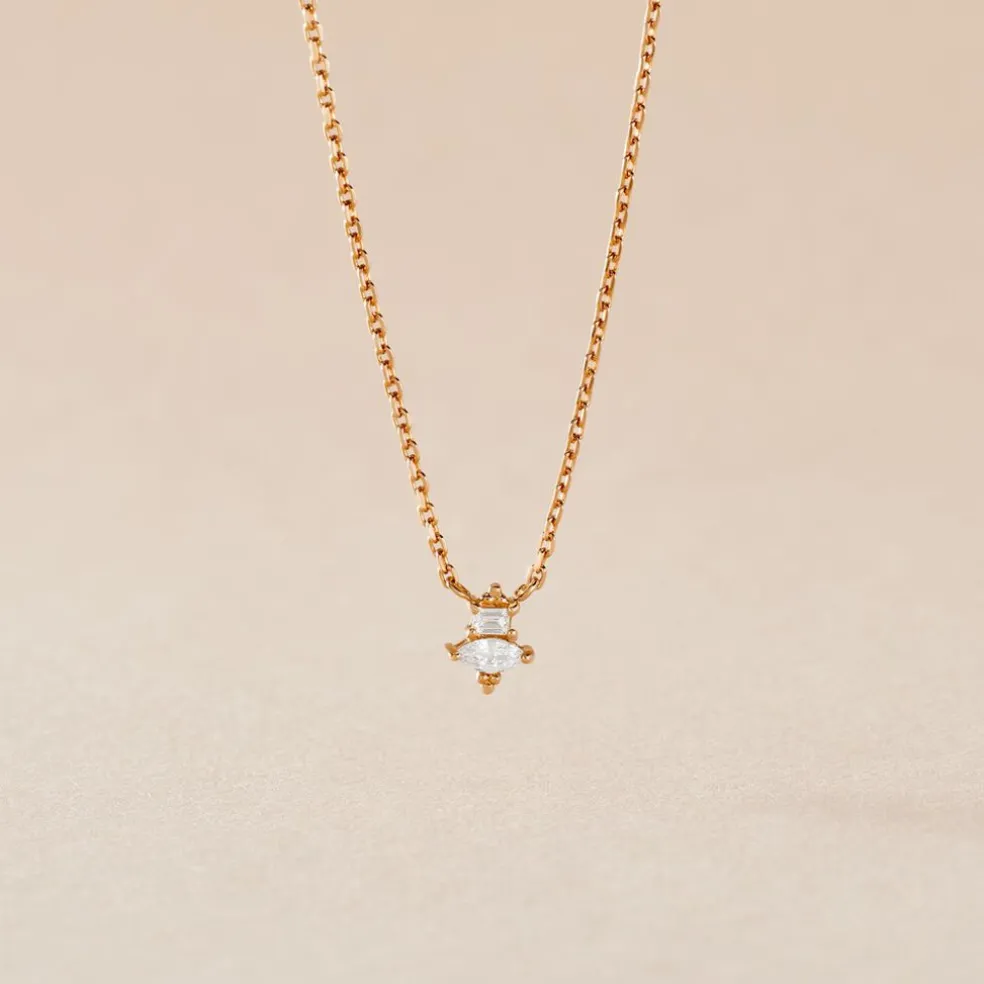 Collier éclat Perlé Plaqué Or Oxyde De Zirconium