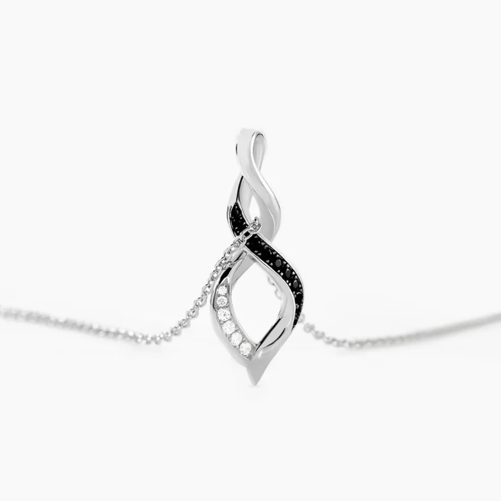 Collier Claudia Argent Blanc Oxyde De Zirconium