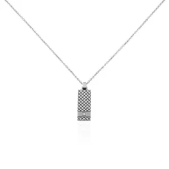 Collier Clement Acier Blanc Oxyde De Zirconium