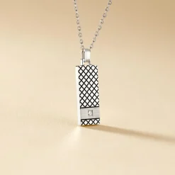 Collier Clement Acier Blanc Oxyde De Zirconium