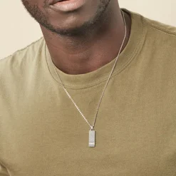 Collier Clement Acier Blanc Oxyde De Zirconium