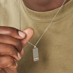 Collier Clement Acier Blanc Oxyde De Zirconium