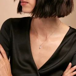 Collier Clothilde Or Blanc Oxyde De Zirconium