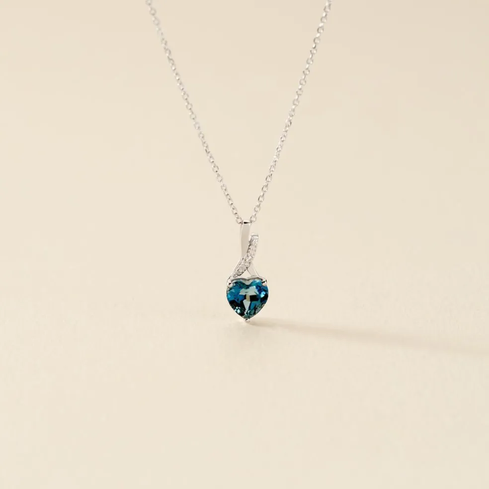 Collier Clothilde Or Blanc Topaze Et Oxyde De Zirconium